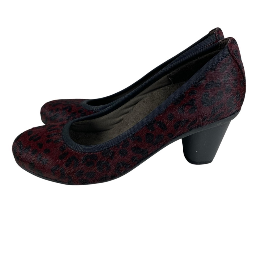 Vionic Mabrey Orthaheel Technology Slip on Pumps Heels Size 7 Calf Hair Burgundy - Picture 9 of 13